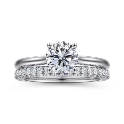 Gabriel & Co. Azucena - Platinum Round Solitaire Diamond Engagement Ring