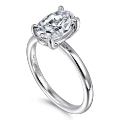 Outlet Gabriel & Co. Azura - 14K White Gold Oval Solitaire Diamond Engagement Ring