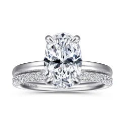 Outlet Gabriel & Co. Azura - 14K White Gold Oval Solitaire Diamond Engagement Ring