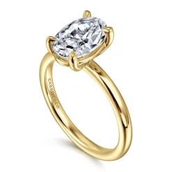 Discount Gabriel & Co. Azura - 14K Yellow Gold Oval Solitaire Diamond Engagement Ring