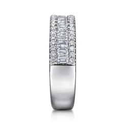 Discount Gabriel & Co. Babette - 14K White Gold U setting and Channel Baguette Diamond Anniversary Band - 1.16 ct