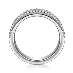 Discount Gabriel & Co. Babette - 14K White Gold U setting and Channel Baguette Diamond Anniversary Band - 1.16 ct
