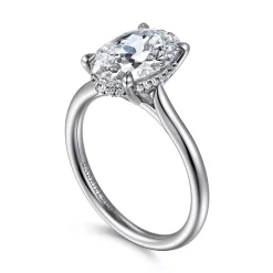 Sale Gabriel & Co. Badia - 14K White Gold Oval Solitaire Diamond Engagement Ring
