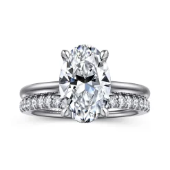 Sale Gabriel & Co. Badia - 14K White Gold Oval Solitaire Diamond Engagement Ring