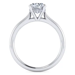 Clearance Gabriel & Co. Badia - 14K White Gold Round Solitaire Diamond Engagement Ring