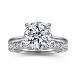 Discount Gabriel & Co. Badia - 14K White Gold Round Solitaire Diamond Engagement Ring