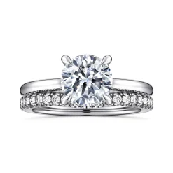 Best Gabriel & Co. Badia - 14K White Gold Round Solitaire Diamond Engagement Ring