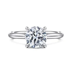 Best Gabriel & Co. Badia - 14K White Gold Round Solitaire Diamond Engagement Ring