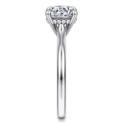 Best Gabriel & Co. Badia - 14K White Gold Round Solitaire Diamond Engagement Ring