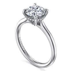 Best Gabriel & Co. Badia - 14K White Gold Round Solitaire Diamond Engagement Ring