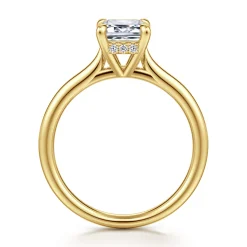 New Gabriel & Co. Badia - 14K Yellow Gold Emerald Cut Solitaire Diamond Engagement Ring