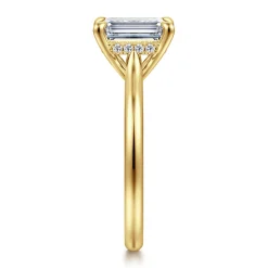 New Gabriel & Co. Badia - 14K Yellow Gold Emerald Cut Solitaire Diamond Engagement Ring