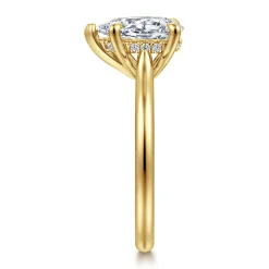 Clearance Gabriel & Co. Badia - 14K Yellow Gold Pear Shape Solitaire Diamond Engagement Ring