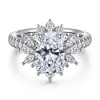Outlet Gabriel & Co. Bailee - 14K White Gold Bursting Halo Oval Diamond Engagement Ring