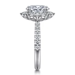 Outlet Gabriel & Co. Bailee - 14K White Gold Bursting Halo Oval Diamond Engagement Ring