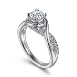 Gabriel & Co. Bailey - 14K White Gold Cushion Cut Diamond Engagement Ring