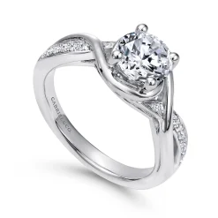 Hot Gabriel & Co. Bailey - 14K White Gold Round Twisted Diamond Channel Set Engagement Ring