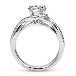 Hot Gabriel & Co. Bailey - 14K White Gold Round Twisted Diamond Channel Set Engagement Ring