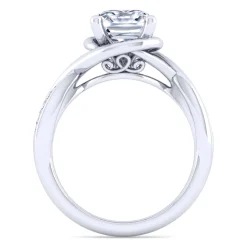 Hot Gabriel & Co. Bailey - 14K White Gold Twisted Round Diamond Engagement Ring