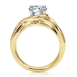 Online Gabriel & Co. Bailey - 14K White-Yellow Gold Round Diamond Bypass Channel Set Engagement Ring