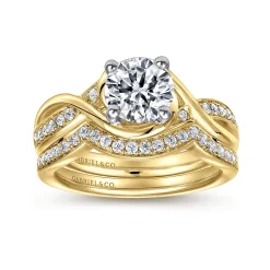 Online Gabriel & Co. Bailey - 14K White-Yellow Gold Round Diamond Bypass Channel Set Engagement Ring