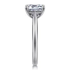 New Gabriel & Co. Bambi - 14K White Gold Emerald Cut Solitaire Diamond Engagement Ring