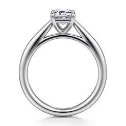 Best Gabriel & Co. Bambi - 14K White Gold Emerald Cut Solitaire Diamond Engagement Ring