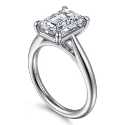 Outlet Gabriel & Co. Bambi - 14K White Gold Emerald Cut Solitaire Diamond Engagement Ring