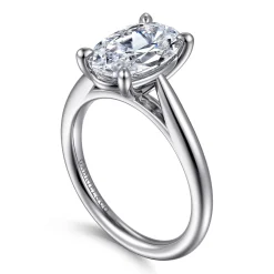Clearance Gabriel & Co. Bambi - 14K White Gold Oval Solitaire Diamond Engagement Ring