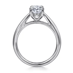 Best Gabriel & Co. Bambi - 14K White Gold Oval Solitaire Diamond Engagement Ring