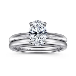 Best Gabriel & Co. Bambi - 14K White Gold Oval Solitaire Diamond Engagement Ring
