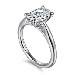 Best Gabriel & Co. Bambi - 14K White Gold Oval Solitaire Diamond Engagement Ring