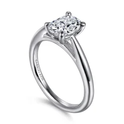 Best Gabriel & Co. Bambi - 14K White Gold Oval Solitaire Diamond Engagement Ring
