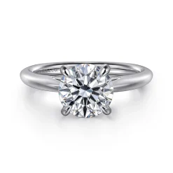 New Gabriel & Co. Bambi - 14K White Gold Round Solitaire Diamond Engagement Ring
