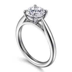 Best Gabriel & Co. Bambi - 14K White Gold Round Solitaire Diamond Engagement Ring