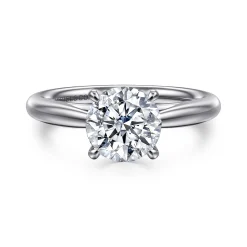 Best Gabriel & Co. Bambi - 14K White Gold Round Solitaire Diamond Engagement Ring