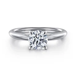 Gabriel & Co. Bambi - 14K White Gold Round Solitaire Diamond Engagement Ring