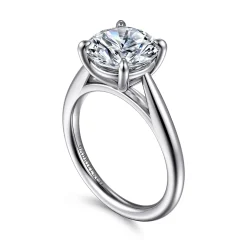 Sale Gabriel & Co. Bambi - 14K White Gold Round Solitaire Diamond Engagement Ring