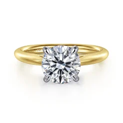 Online Gabriel & Co. Bambi - 14K White-Yellow Gold Round Solitaire Diamond Engagement Ring