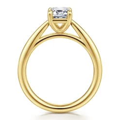 Hot Gabriel & Co. Bambi - 14K Yellow Gold Emerald Cut Solitaire Diamond Engagement Ring