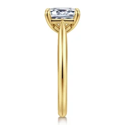 Hot Gabriel & Co. Bambi - 14K Yellow Gold Emerald Cut Solitaire Diamond Engagement Ring