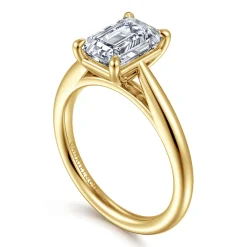 Gabriel & Co. Bambi - 14K Yellow Gold Emerald Cut Solitaire Diamond Engagement Ring