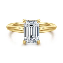 Gabriel & Co. Bambi - 14K Yellow Gold Emerald Cut Solitaire Diamond Engagement Ring