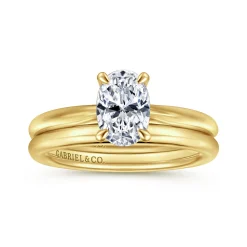 Best Gabriel & Co. Bambi - 14K Yellow Gold Oval Solitaire Diamond Engagement Ring