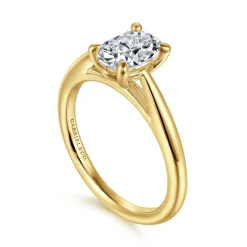 Best Gabriel & Co. Bambi - 14K Yellow Gold Oval Solitaire Diamond Engagement Ring