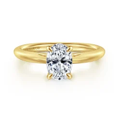 Best Gabriel & Co. Bambi - 14K Yellow Gold Oval Solitaire Diamond Engagement Ring