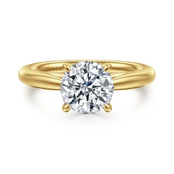 Gabriel & Co. Bambi - 14K Yellow Gold Round Solitaire Diamond Engagement Ring