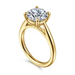 Discount Gabriel & Co. Bambi - 14K Yellow Gold Round Solitaire Diamond Engagement Ring
