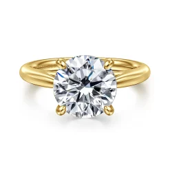 Discount Gabriel & Co. Bambi - 14K Yellow Gold Round Solitaire Diamond Engagement Ring