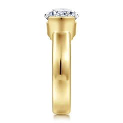 Gabriel & Co. Bara - 14K Yellow Gold Half Bezel East West Oval Diamond Engagement Ring